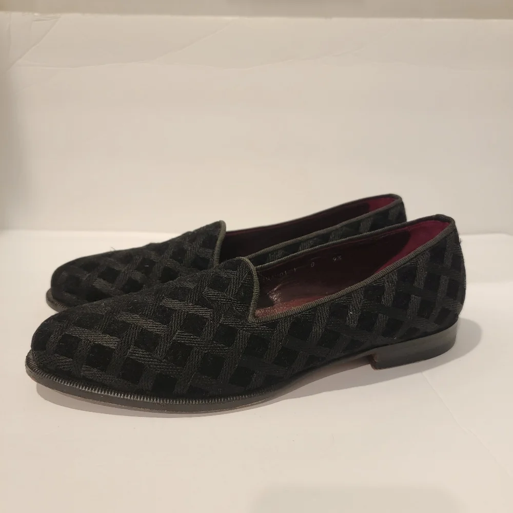 Santoni Tuxedo Black Velvet Loafers Santoni Mens size 9.5 italy dress slip on